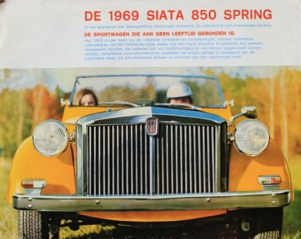 Siata 850 Spring Modelprogram 1969 Carbrochure (8371)